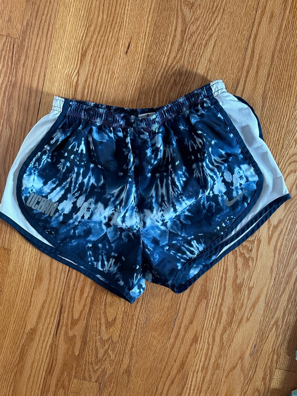 UConn Nike Women's Navy Tie-Dye Running Shorts